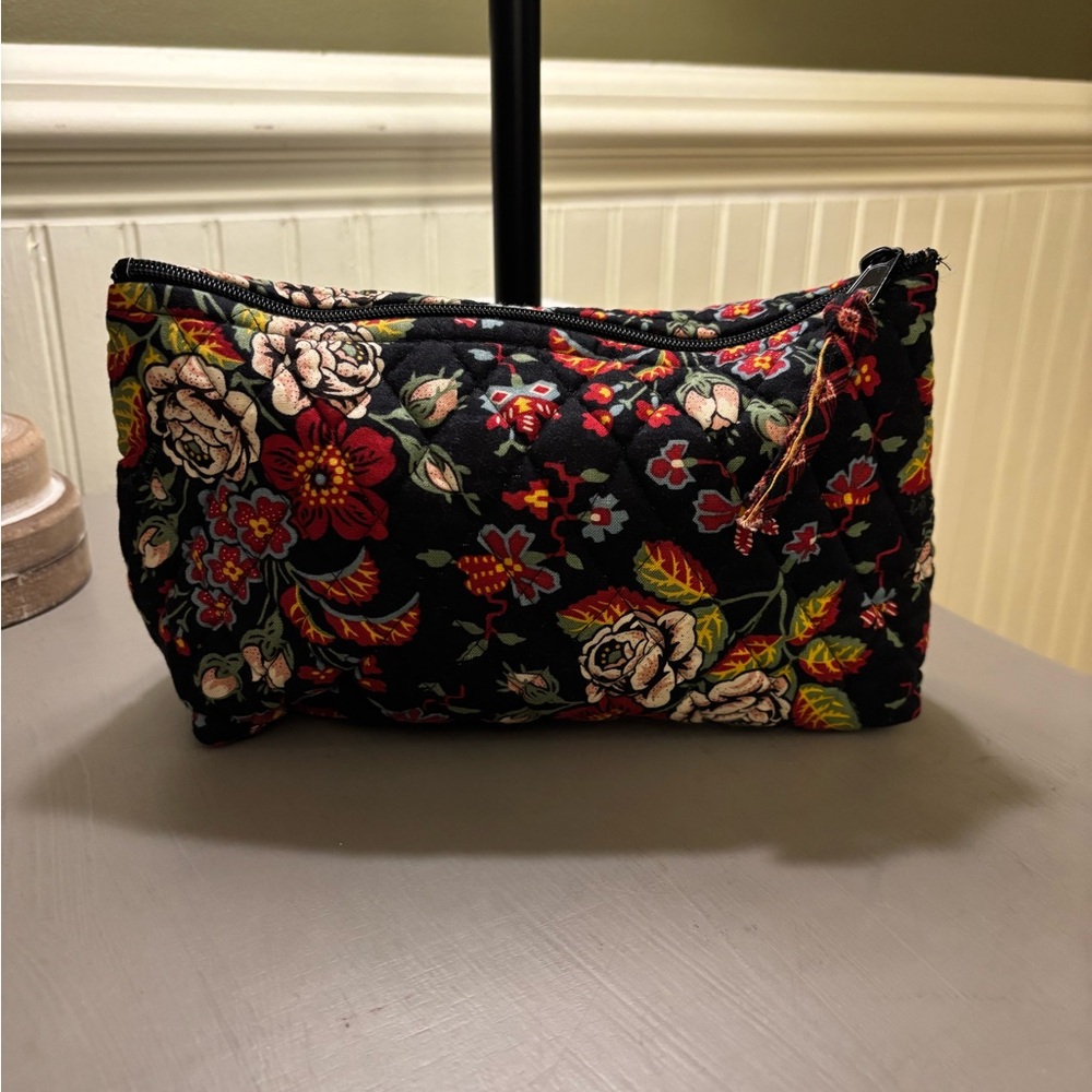 Vera Bradley Black Floral Cosmetic Bag